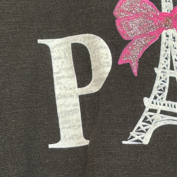 Ava James | NWT Black Paris Pink Bow Eiffel Tower Rounded Hem Short Sleeve Top M - Picture 11 of 13